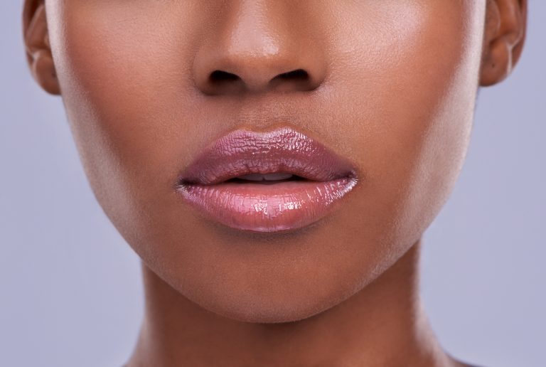Close up of woman with beautiful lips